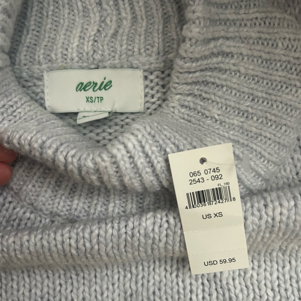 Aerie Soft Gray Knit Sweater - Picture 2 of 5